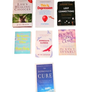 VARIETY  of books on Depression and how to cope. 7 books. Excellent condition